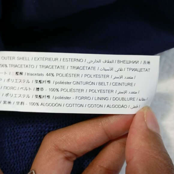 Adolfo Dominguez Skirt Midi With Fringe Hem & Belt Size 40 Womens Blue - Picture 7 of 10